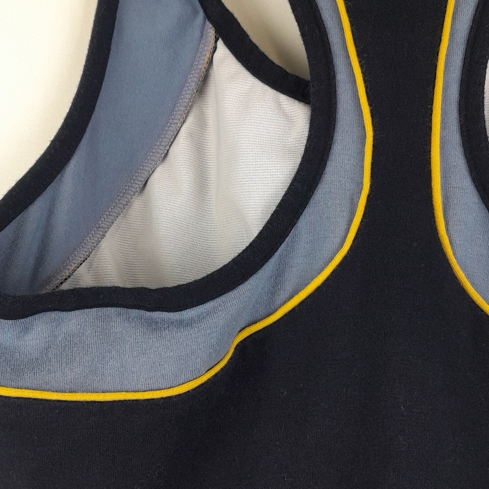 Spalding Medium Active Wear Black Blue Racerback Halter Top - Picture 4 of 7